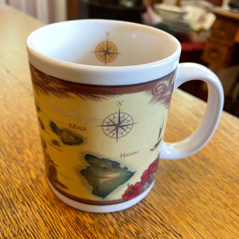 Hawaii Map Souvenir Coffee Cup Mug by Islander Group